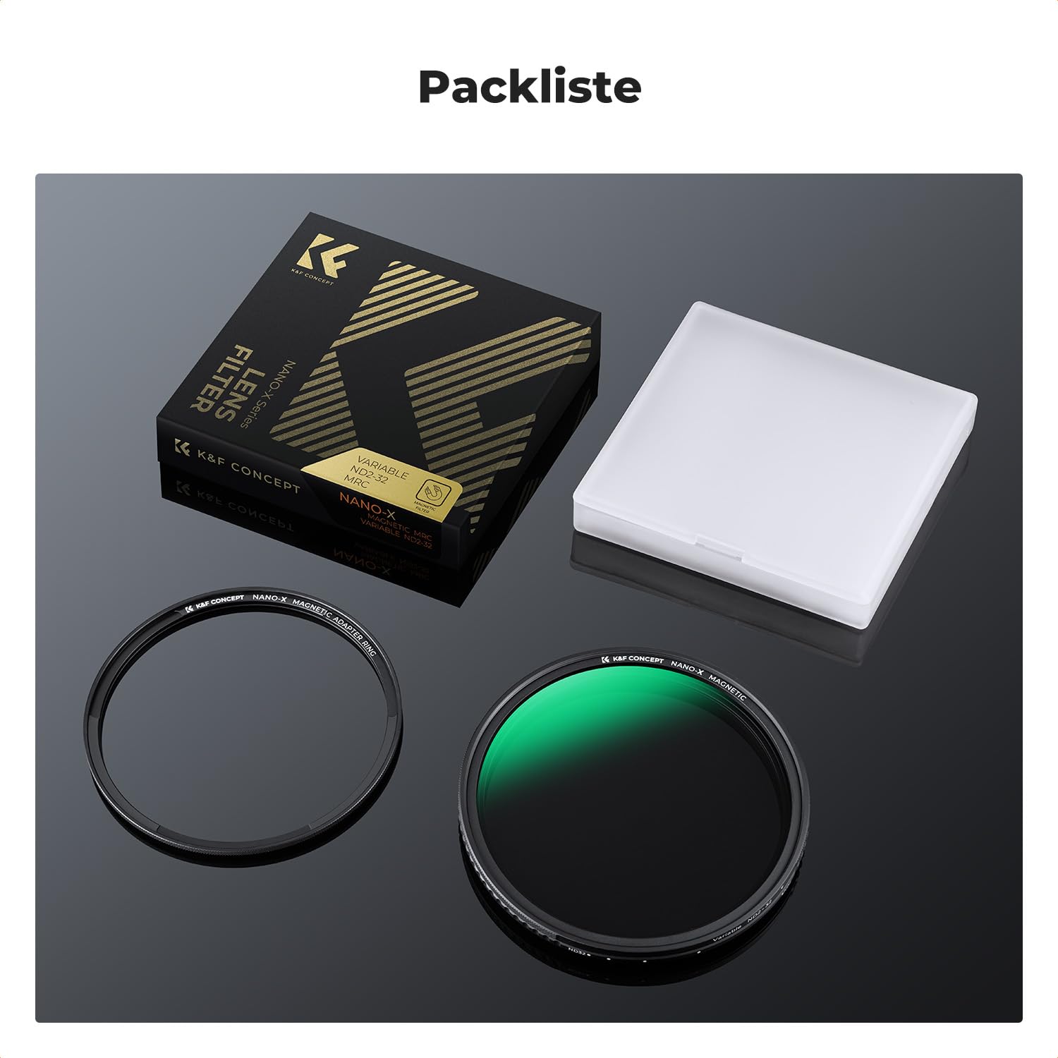 K&F CONCEPT ND Filter 67mm Magnetischer Variabler Graufilter ND2-32 (1-5 Stop) Neutral Graufilter mit Magnetischer Objektivadapter,Nano-Xcel Serie