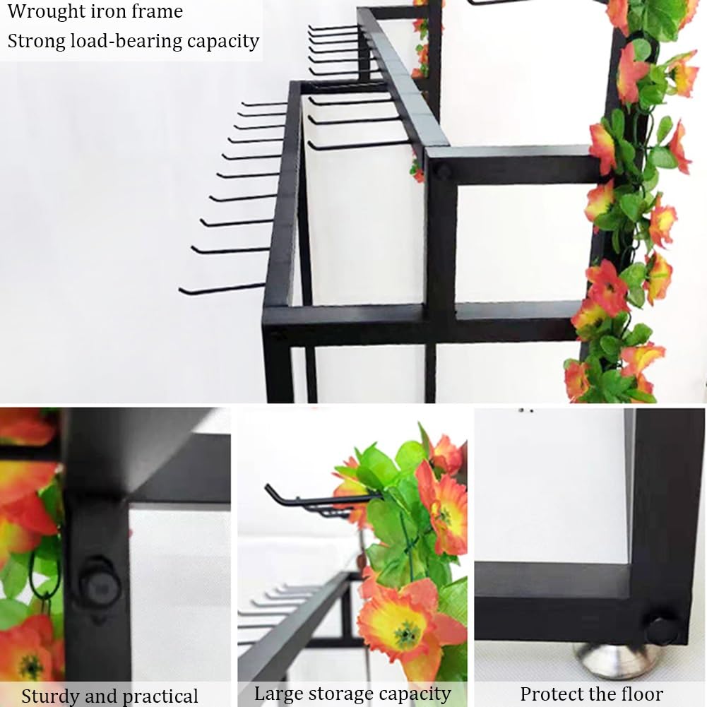 Perchero de metal para corbatas y bufandas, exhibición de cinturón y monedero para tiendas de ropa y dormitorios, solución de almacenamiento que ahorra espacio (23.6 x 15.7 x 59 pulgadas)