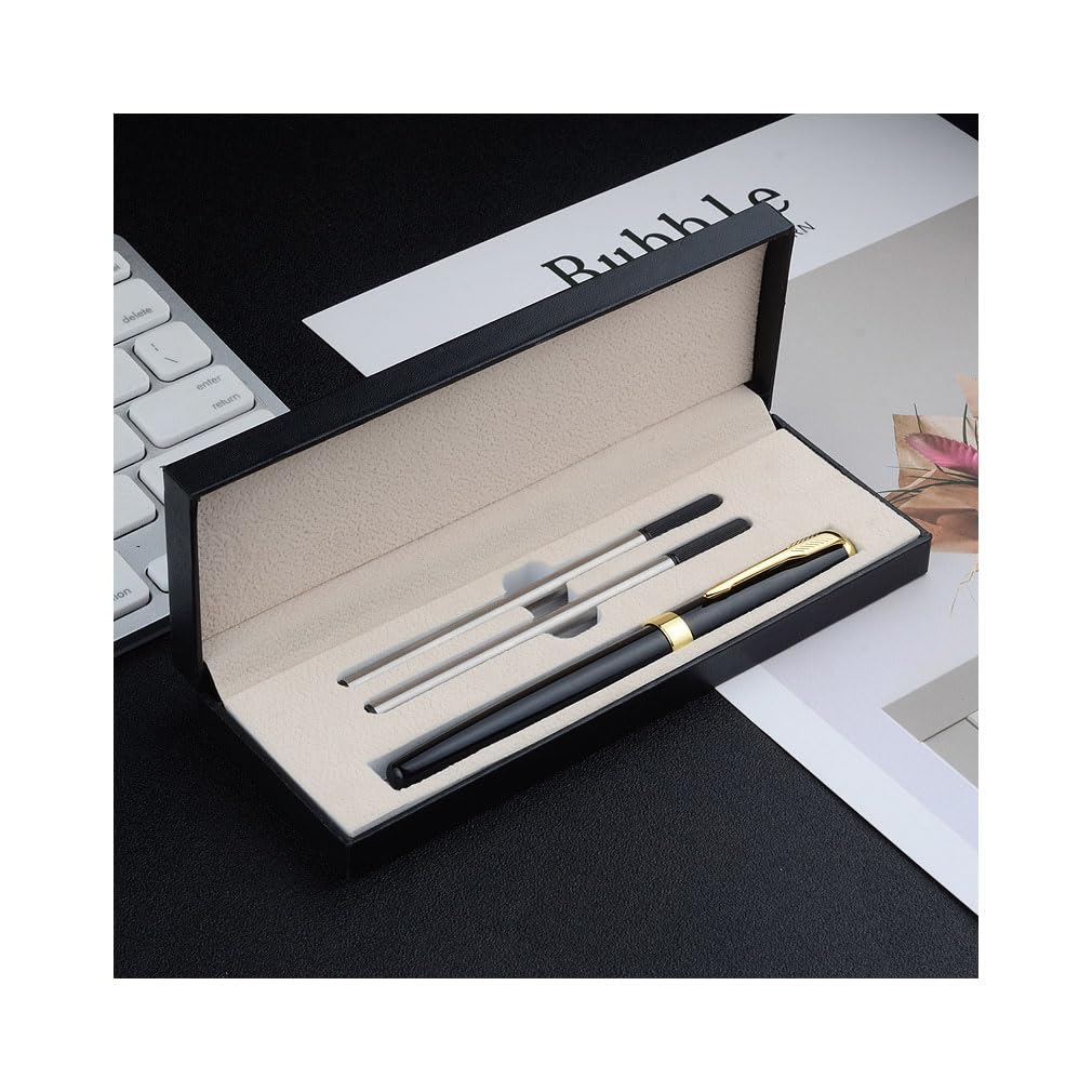 Juego de bolígrafos de firma de metal, bolígrafo de tinta metálica (negro), juego de bolígrafos personalizados, Bolígrafo-juego de taquilla de regalo, profesional y bonito.