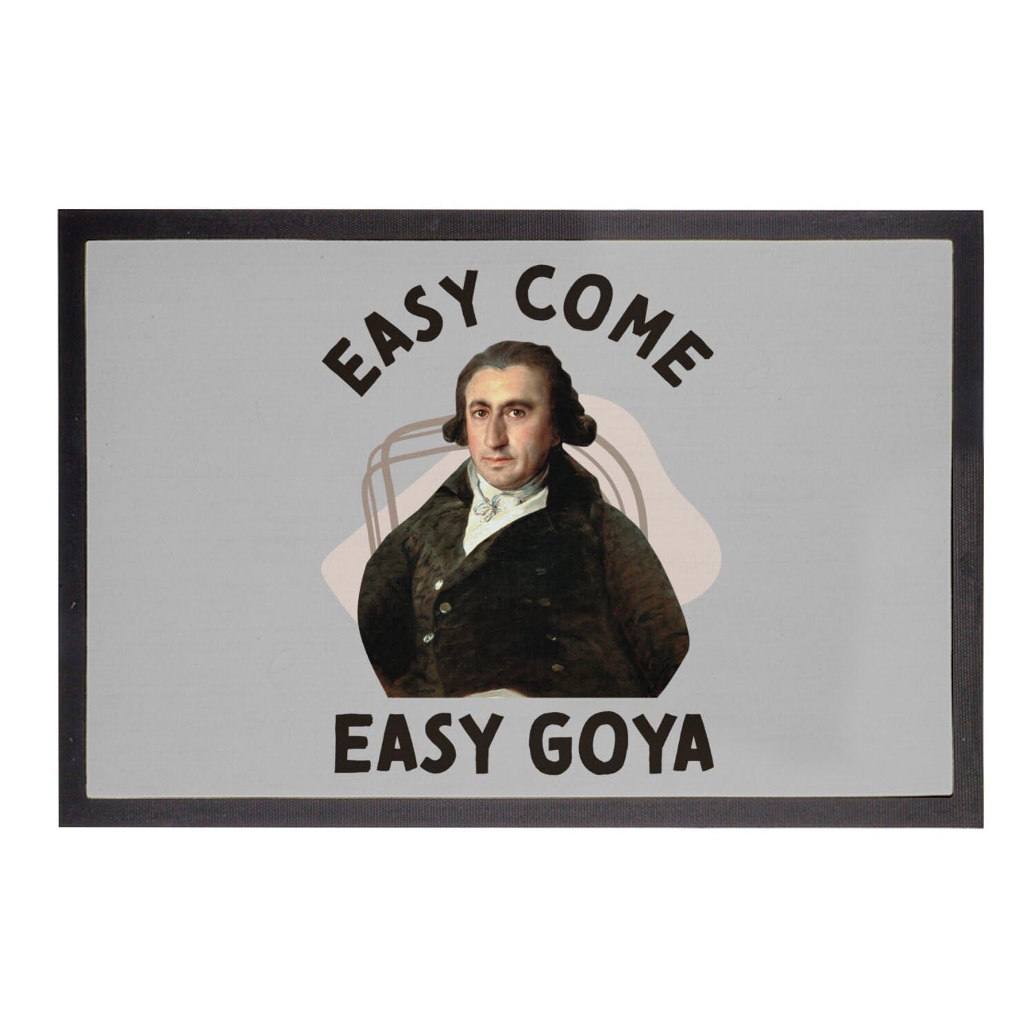 Paillasson gris tapis d'entrée Goya humour dimensions 60x40cm