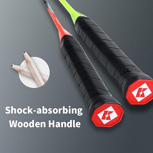 Miniatura 4 de KUMPOO Raqueta de bádminton profesional, raqueta de bádminton ligera, cuerda de alta tensión de fibra de carbono, raqueta de bádminton con bolsa de