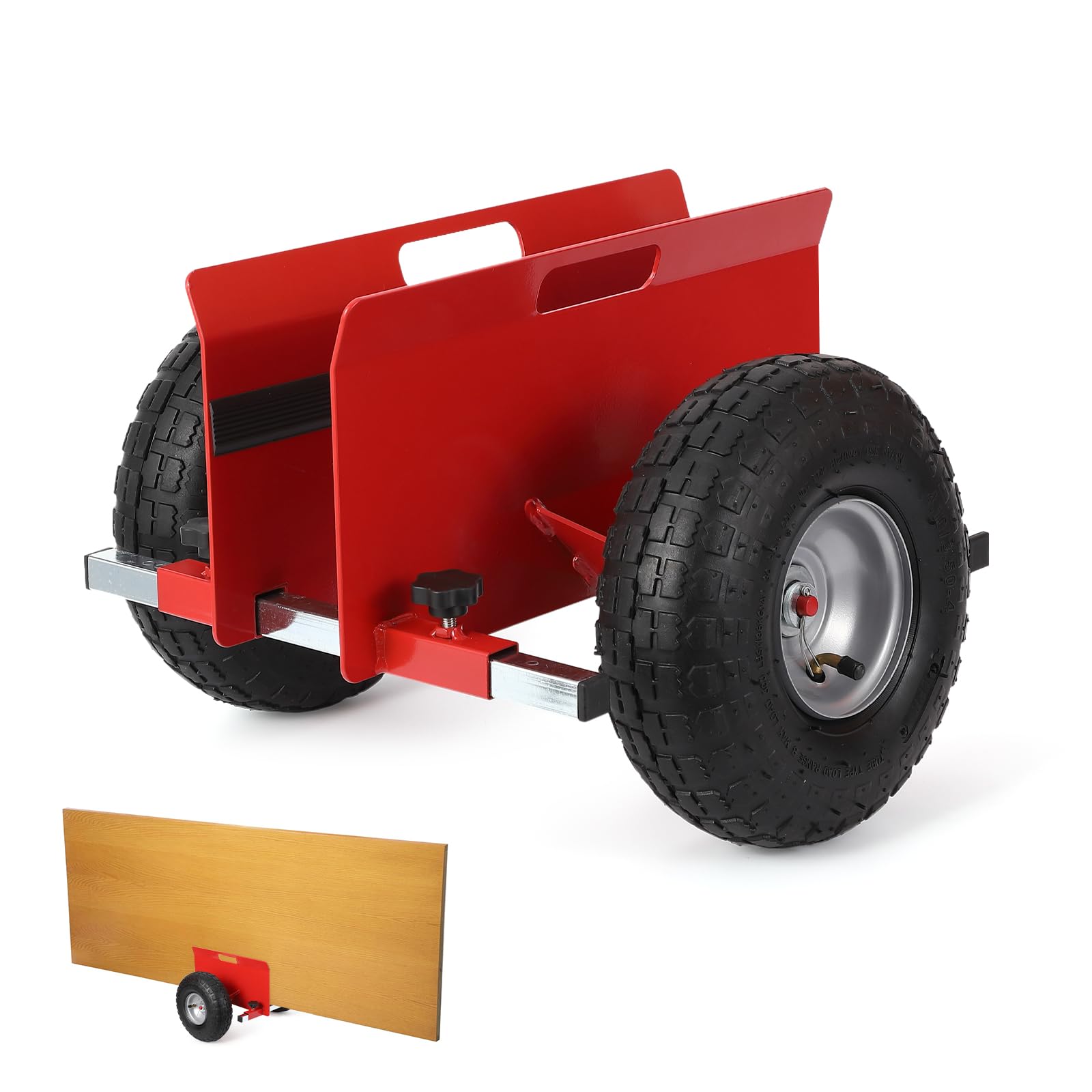 Carro de placas de carga pesada, capacidad de carga de 600 kg, placas ajustables Dolly con neumáticos de 10 pulgadas, carro de transporte de puertas para paneles, puertas, placas de madera, placas de