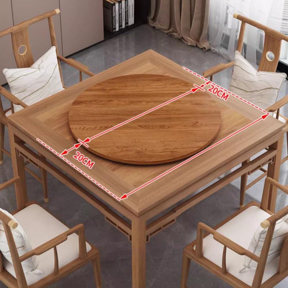 Extra Grande Bandeja Giratoria De Madera 100cm Lazy Susan Plato Giratorio Redonda 60 80 90cm Bandeja De Servicio Giratoria Manual - 6 Estilos, 12 Tallas(Gold Oak,80cm/32in)