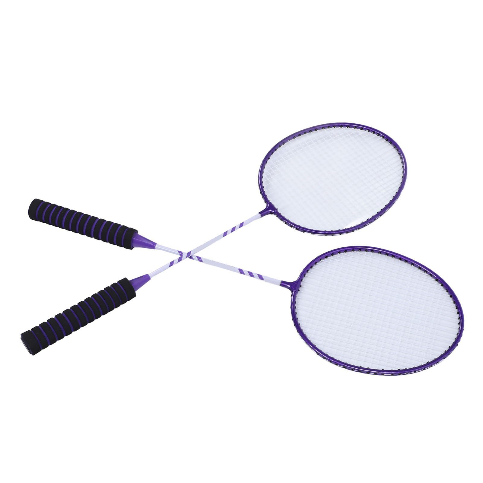 Juego de Raquetas de Bádminton para Adultos y Adolescentes con Agarre Antideslizante y área de Defensa Mejorada para Juegos Al Aire - 2 Raquetas de Aleación de Hierro