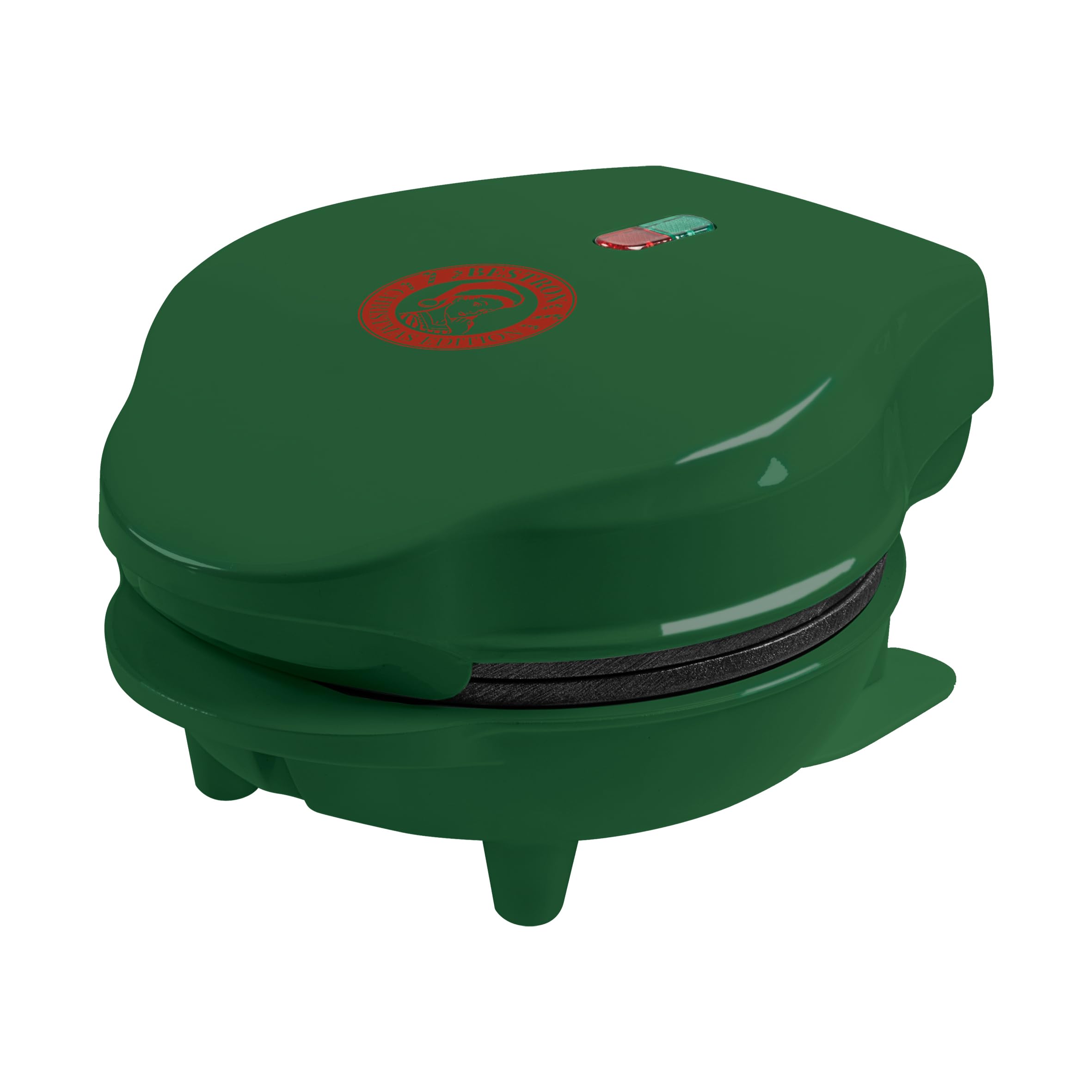 Bestron Mini Gofrera, Christmas Edition, Edición Limitada, Waffle Maker con revestimiento antiadherente, ideal para Navidad, fiestas o como regalo, tamaño del waffle: 10 cm, Color: verde mate
