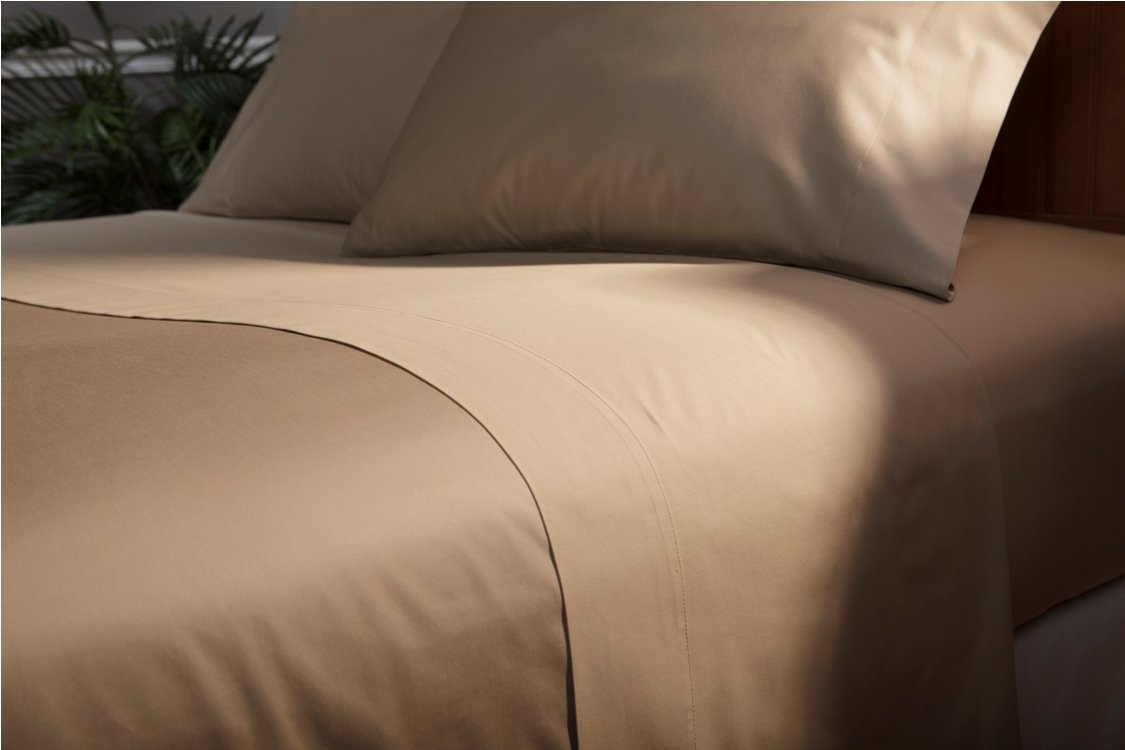 Nature Relax - Aloe Vera Sheet Set 600 Thread Count Egyptian Cotton - Queen Size - Sand