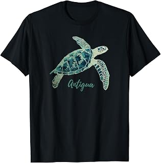 Antigua Barbuda Sea Turtle Scuba Diving Beach Travel Vintage Men Women T-Shirt