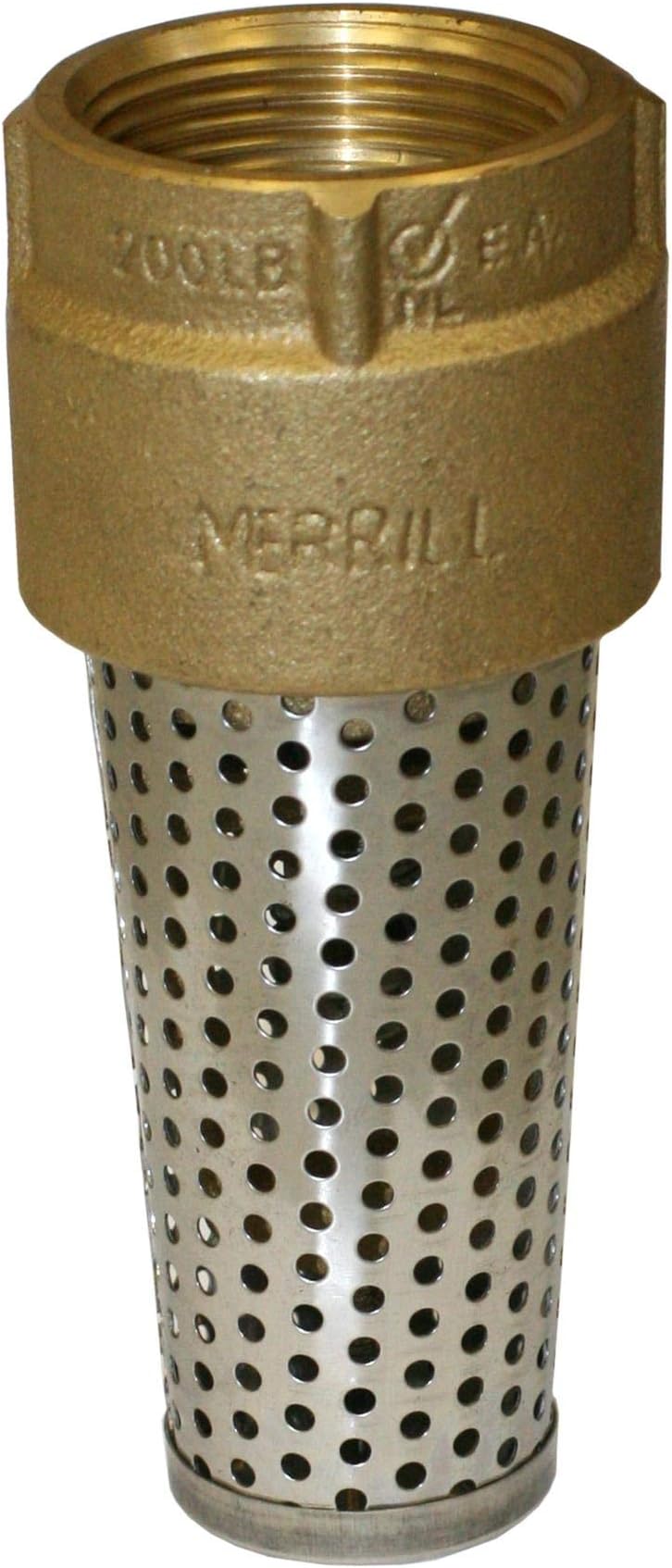 MerrillMFG FVNL125 1-1/4" No-Lead Brass Foot Valve 710 Series, 1.25"