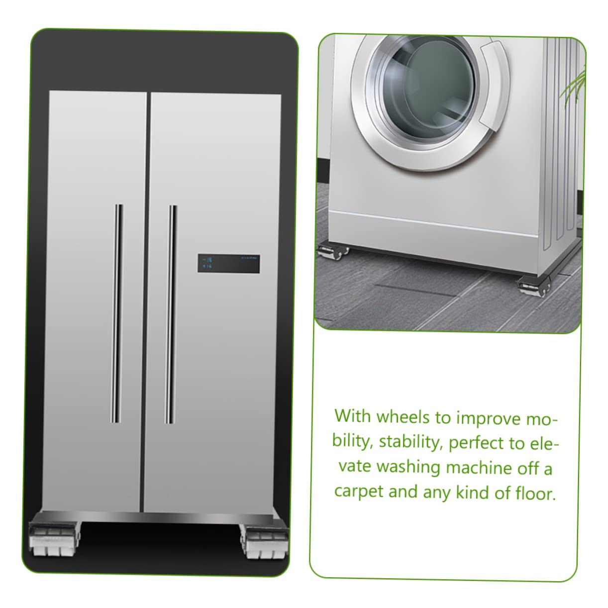 jojofuny Ruedas Aplicables Para Lavadora y Refrigerador Plataforma Rodante Ruedas Base Móvil Para Electrodomésticos Soporte Para Muebles Pesados Fácil De Mover Cocina o Baño Aplicables