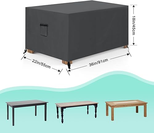 Miniatura 141 de ABCCANOPY Funda universal para mesa auxiliar de patio, para exteriores, pequeña cubierta impermeable y a prueba de polvo, marrón beige, 42 x 24 x 18