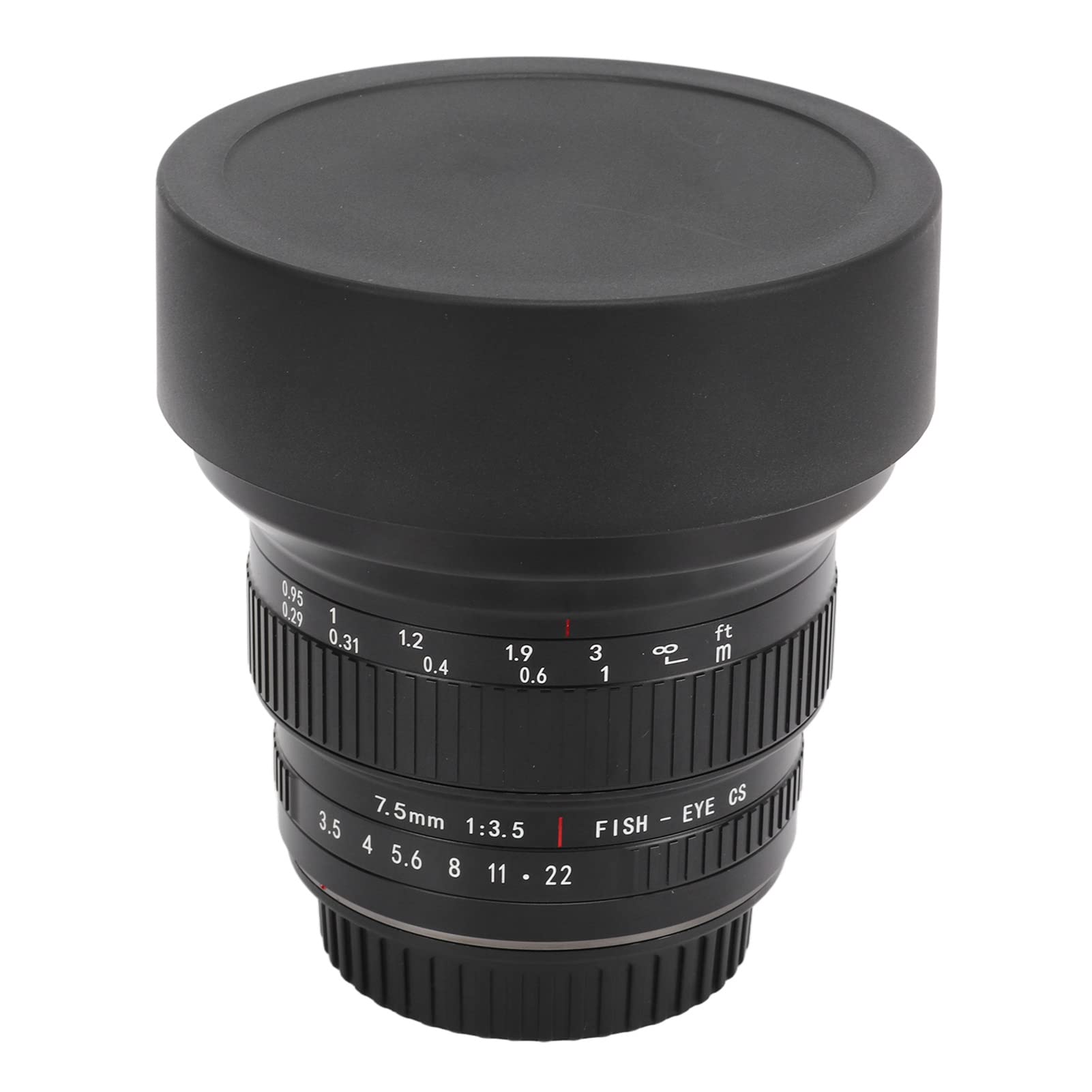 Obiettivo per Fotocamera DSLR F3.5 da 7,5 Mm, Sostituzione Dell'obiettivo Fisheye per Fotocamera in Vetro Ottico Ultra Grandangolare per 80D 77D