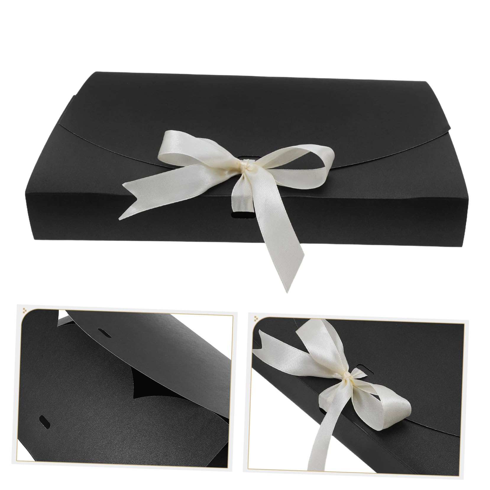 Cabilock Scatole Regalo in Carta Nere per Camicie Sciarpe e Accessori 20 Pezzi con Chiusura Raffinata per Natale e Occasioni Importanti