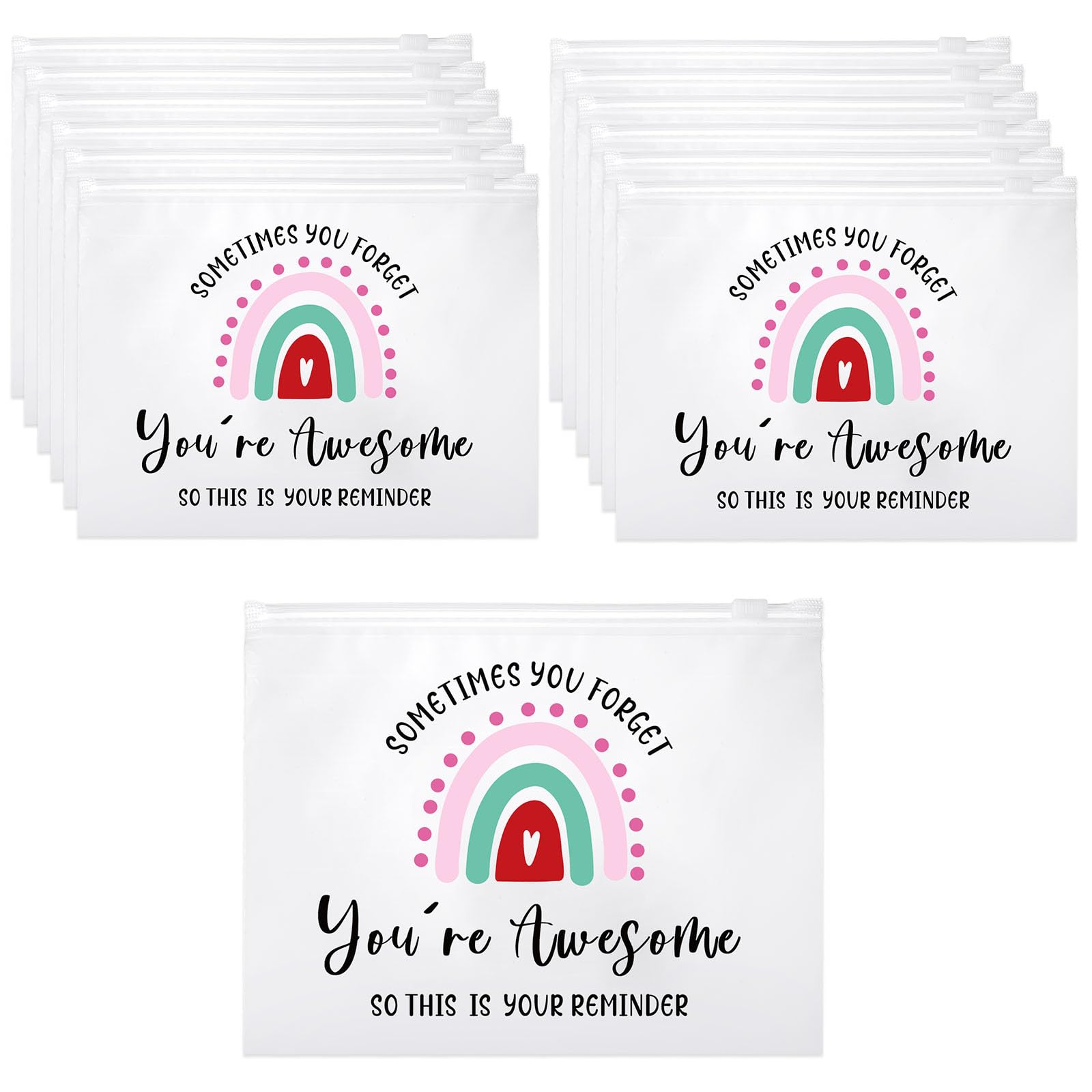 Reginary 50 Pcs Inspirational Gifts Bulk for Women Cosmetic Bag EVA Makeup Bag with Zipper for Birthday Employee Coworker Colleague Staff