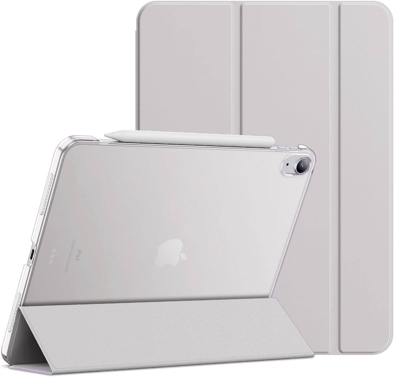 ProElite Case for iPad Air 11 Inch M3/M2 2025/2024, Air 5th Gen 2022/iPad Air 4th Gen 2020 10.9 Inch, Slim Hard PC Translucent Back Shell Smart Cover Fit iPad Air 11 M3/M2 & Air 10.9 Case, Grey-image-17