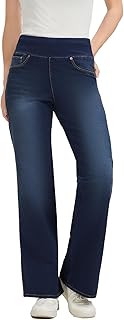 Women's High Waisted Jeans Tummy Control Stretchy Straight Leg Denim Pants - Buy now