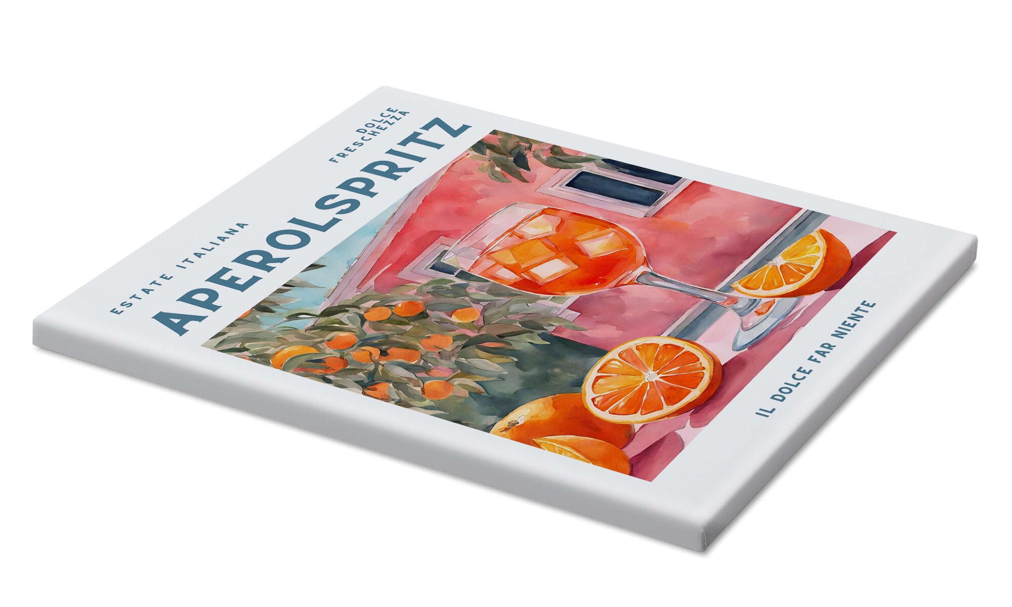Posterlounge Estate Italiana - Aperol Spritz Leinwandbild | 60 x 80 cm von Ohkimiko Rosé Wandbilder Wanddeko