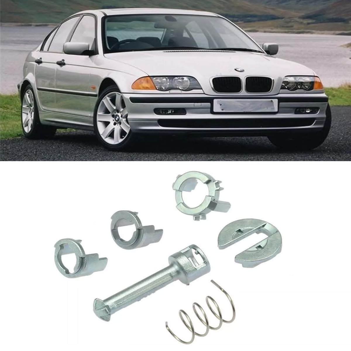 Zamek do drzwi, cylinder do drzwi, zestaw naprawczy cylinder zamka drzwi, cylinder, części zamienne przód lewy prawy do serii 3 E46 Sedan Touring Coupe Cabrio 19908-2005 51218244049