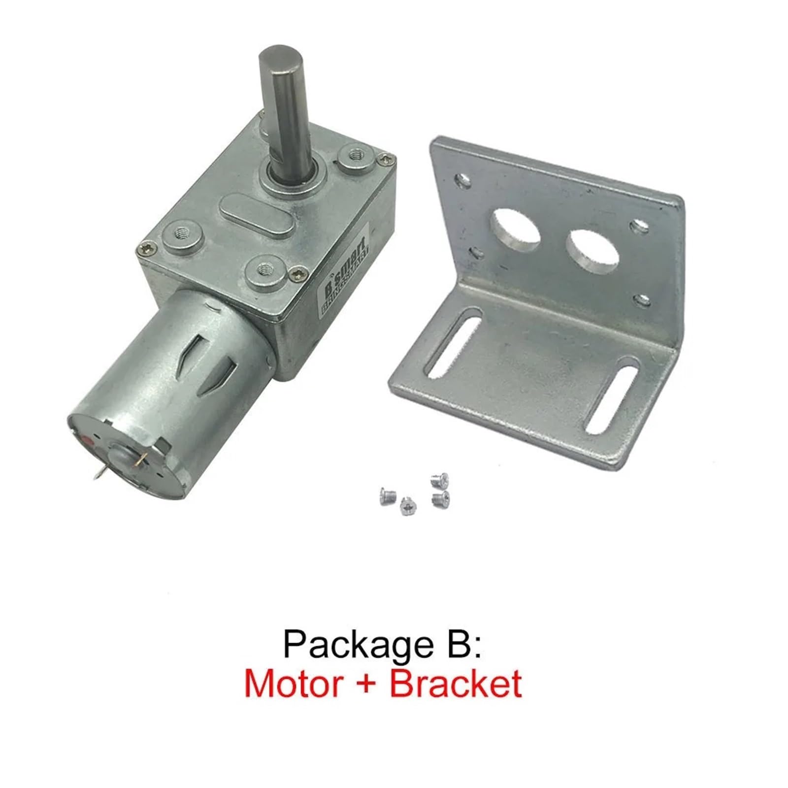 Motor de engranaje helicoidal de CC de 3 V, 6 V, 9 V, 12 V y 24 V, con escobillas y eje de 25 mm de longitud, con autobloqueo for JGY-370.(Package A,6rpm,24V)