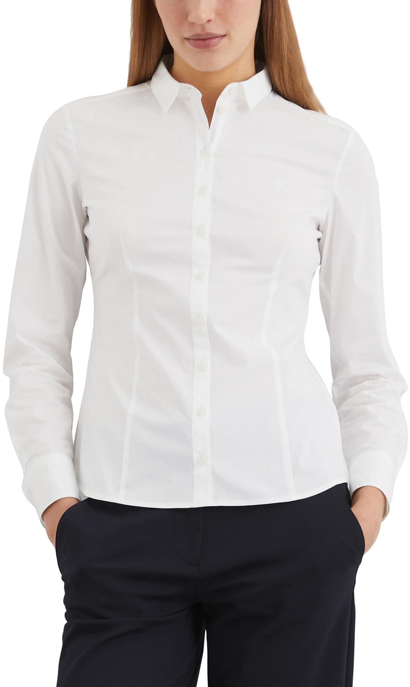 Marc OߴPolo Damen Hemdbluse mit Stretch-Anteil elegant