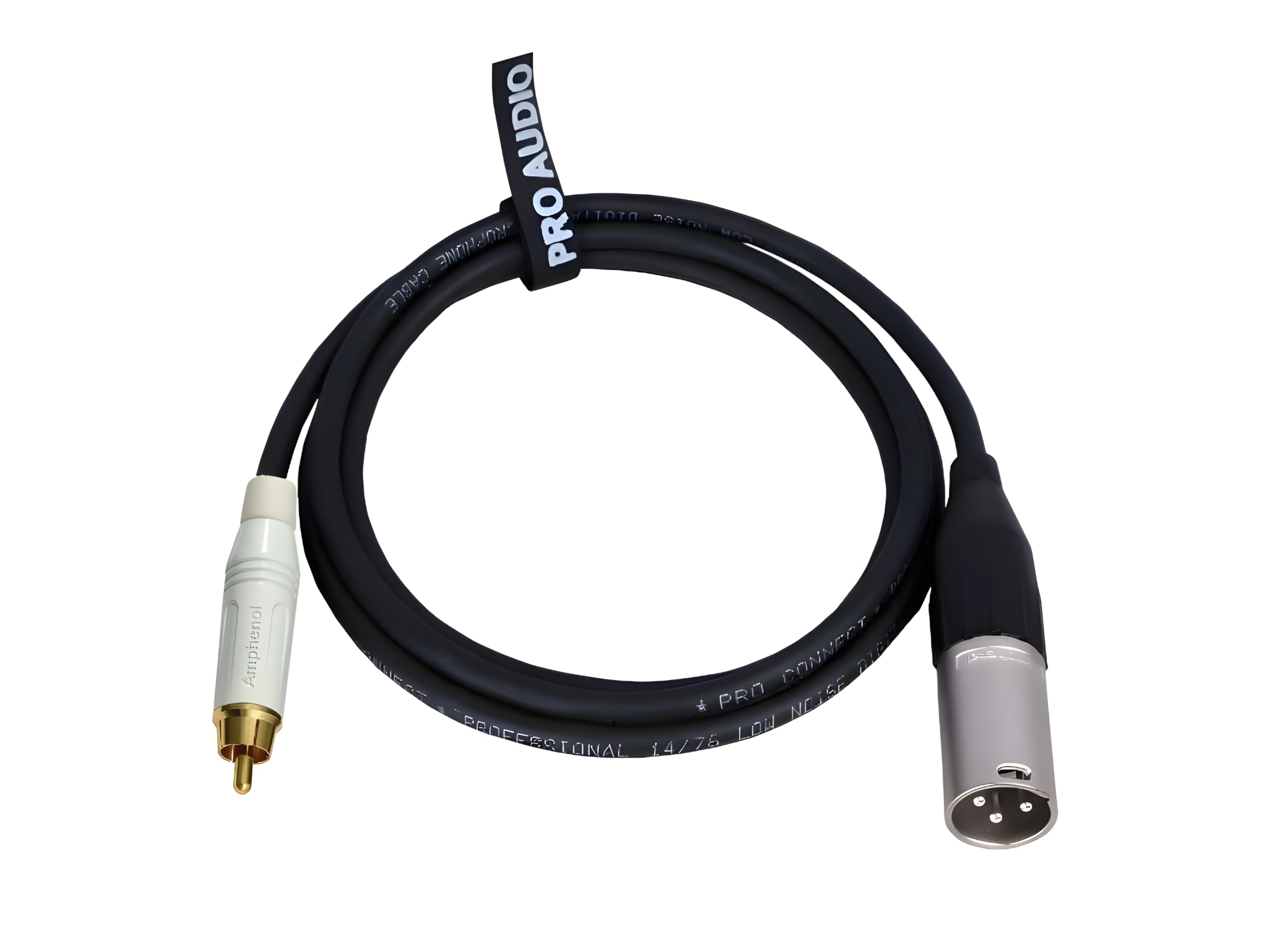 Cavo con connettori XLR maschio a AV AMPHENOL, cavo premium con striscia di tenuta, lunghezza 2 metri (confezione da 1) (bianco)