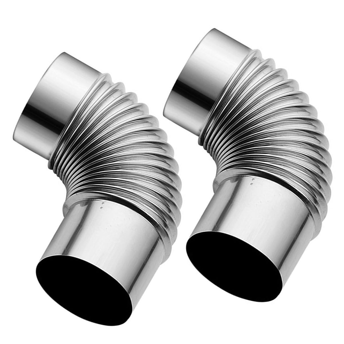 2 uds. Codo de tubo de humos de estufa de acero galvanizado de 90 grados, varios tamaños(110mm)