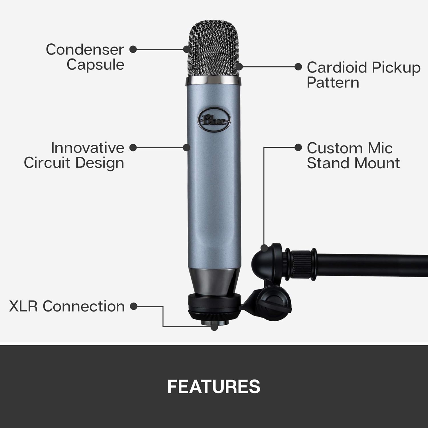 Amazon.com: Logitech Blue Ember XLR Condenser Mic for Recording