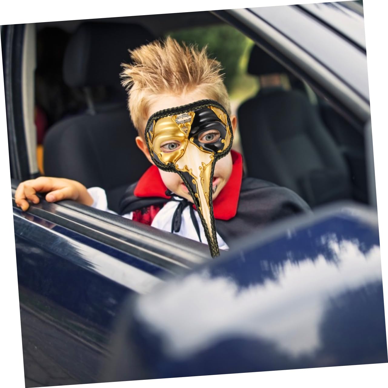 Homoyoyo Halloween Nose Mask Hollowed Half Face Masquerade Mask Shiny Glitter Decor Comfortable Fit for Parties Festive Events