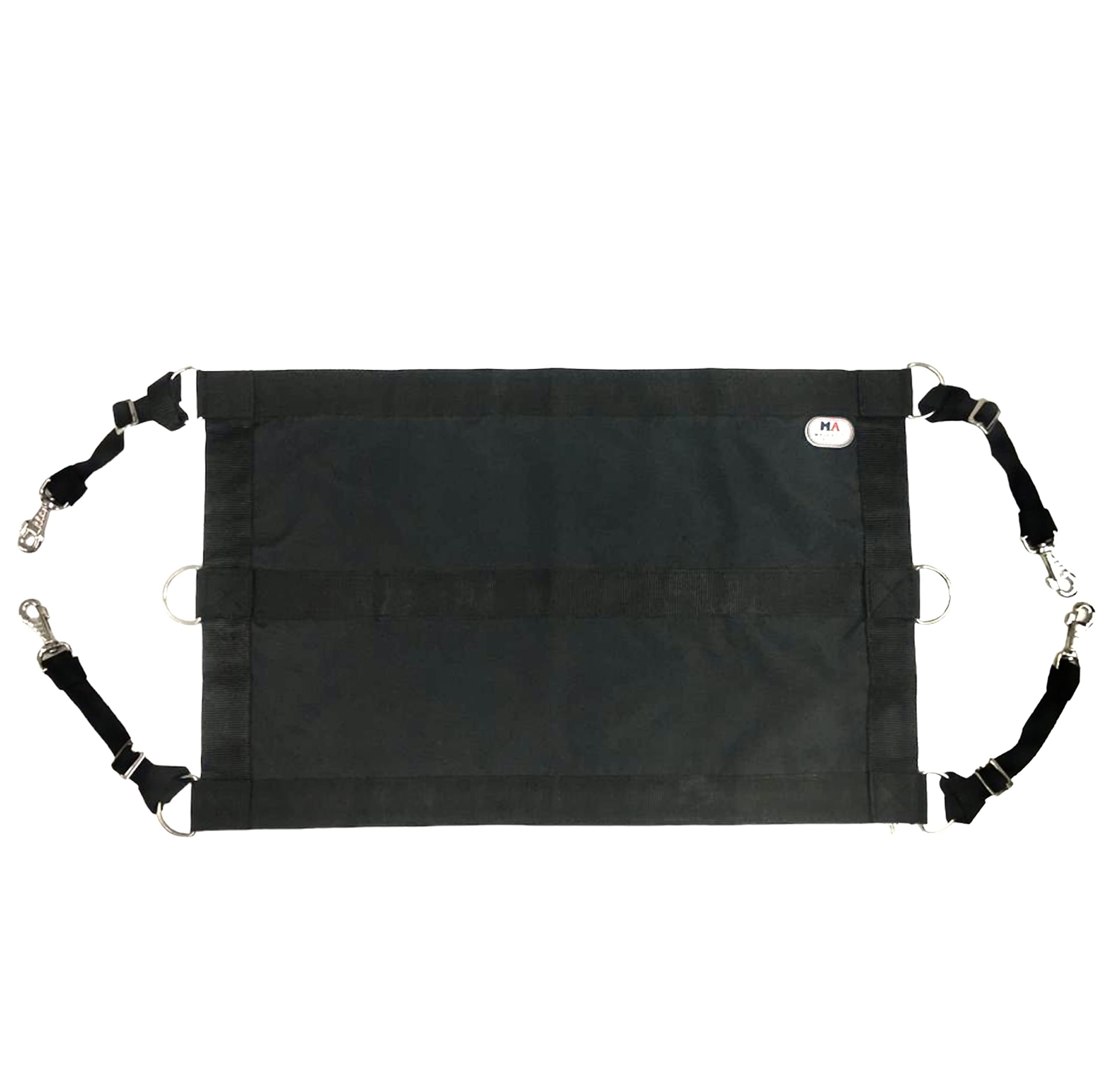 Majestic Ally1200D 29"x19" Horse Stall Guard with Replaceable and Adjustable Length Straps and Replaceable Hardware (Black Black)
