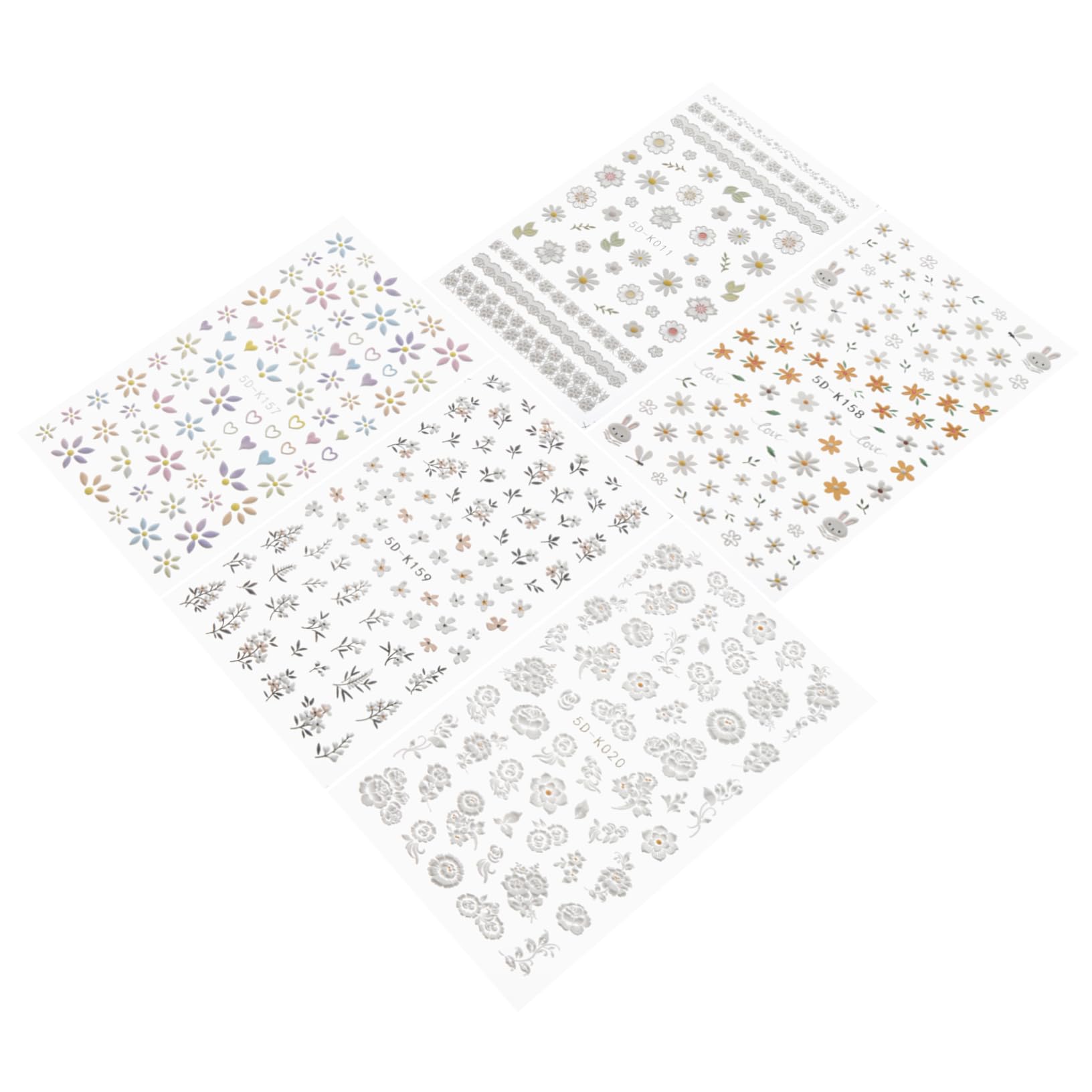 Beavorty 15 Fogli Decalcomanie Decorative Per Unghie Decalcomania Per Unghie Adesivi Per Unghie Per La Decorazione Delle Unghie Carta 5 d Forniture Per Unghie Adesivo
