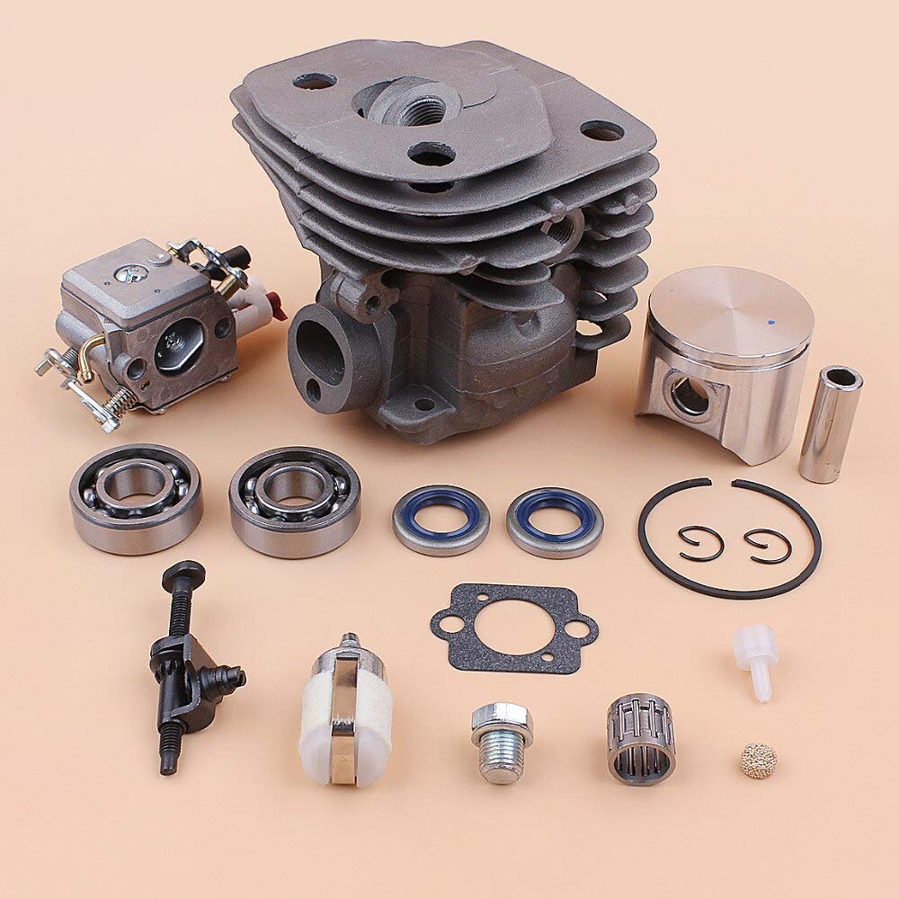 47mm cilindro pistón rodamiento carburador cadena tensor tanque ventilación ajuste para Husqvarna 357 XP 357XP 359 piezas de repuesto motosierra