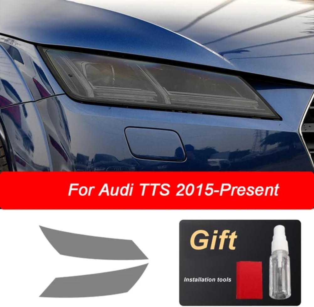 車用ヘッドライト保護フィルム スモークブラック フロントライトステッカー Audi S3 8V S4 B8 B9 S5 S6 C7