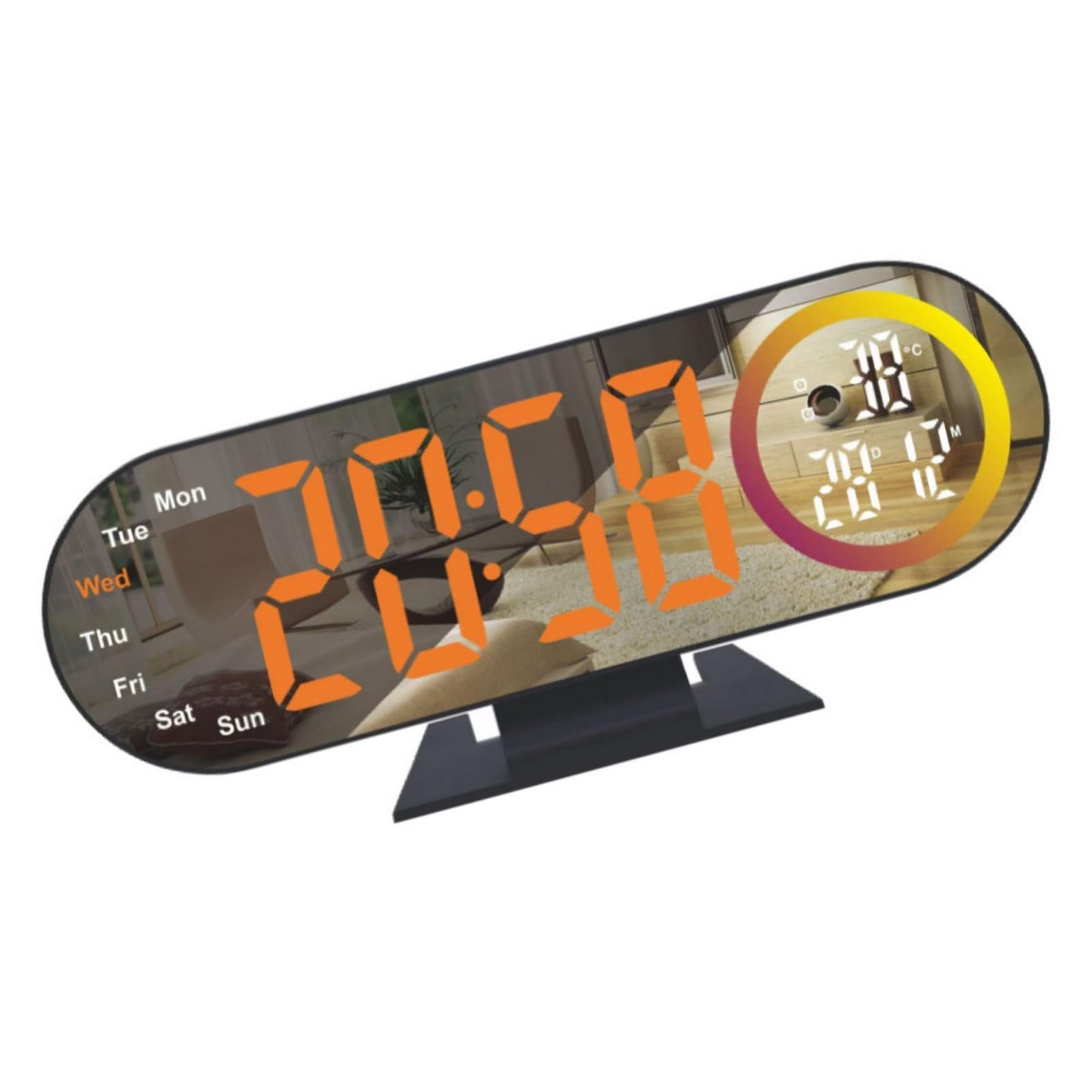Shurhome Digital Projections Alarm Clocks for Bedrooms 180° Rotatables Projectors Loud Duals Alarms for Kids Elderly, Heavy Sleepers Projection Clock for Bedroom Ceiling