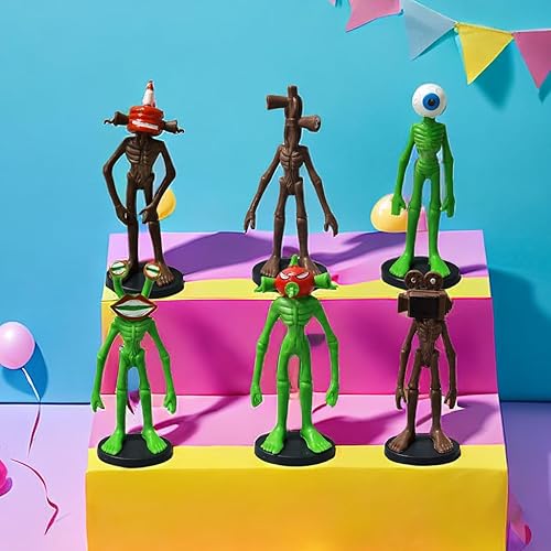 Miniatura 7 de 6 figuras de acción de cabeza de sirena, cabeza de sirena, modelo de terror, juguetes de decoración del hogar, monstruo cosplay, decoraciones de