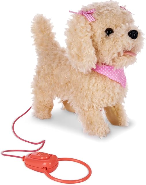 Kdorzos Interactive Plush Toys Dog with Lead, Soft Pet Puppy Teddy Dog Toy for Kids, Smart Walking Dog Barking Tail-wagging for Boys Girls Over 3 Years