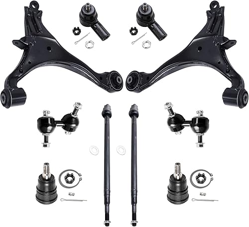 Miniatura 299 de Detroit Axle - Kit de suspensión frontal de 10 piezas para Chevy Trailblazer EXT GMC Envoy XL XUV Buick Rainier Isuzu Ascender Olds Bravada, brazos