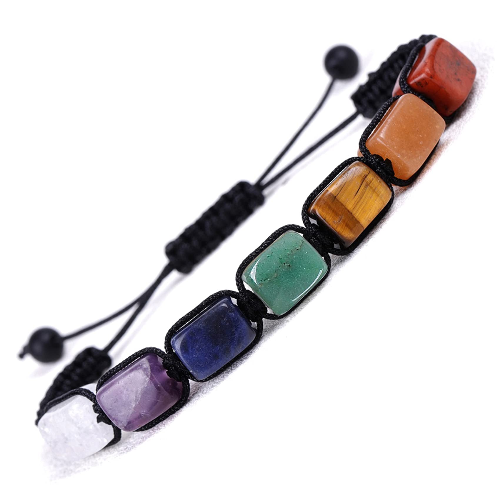 Genuine 7 Chakra Adjustable Bracelets Crystal Healing Stones Bracelets Supernatural Reiki Natural Stones Bead Bracelets for Women Men