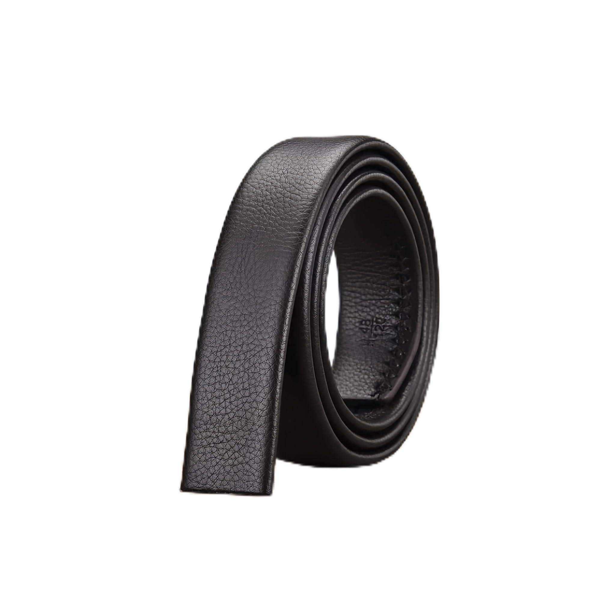 Correa de cinturón de repuesto automática de cuero PU unisex sin hebilla | 1 pieza de 3,5 cm de ancho, largo de 100 a 180 cm, piel sintética duradera, apto for uso diario.