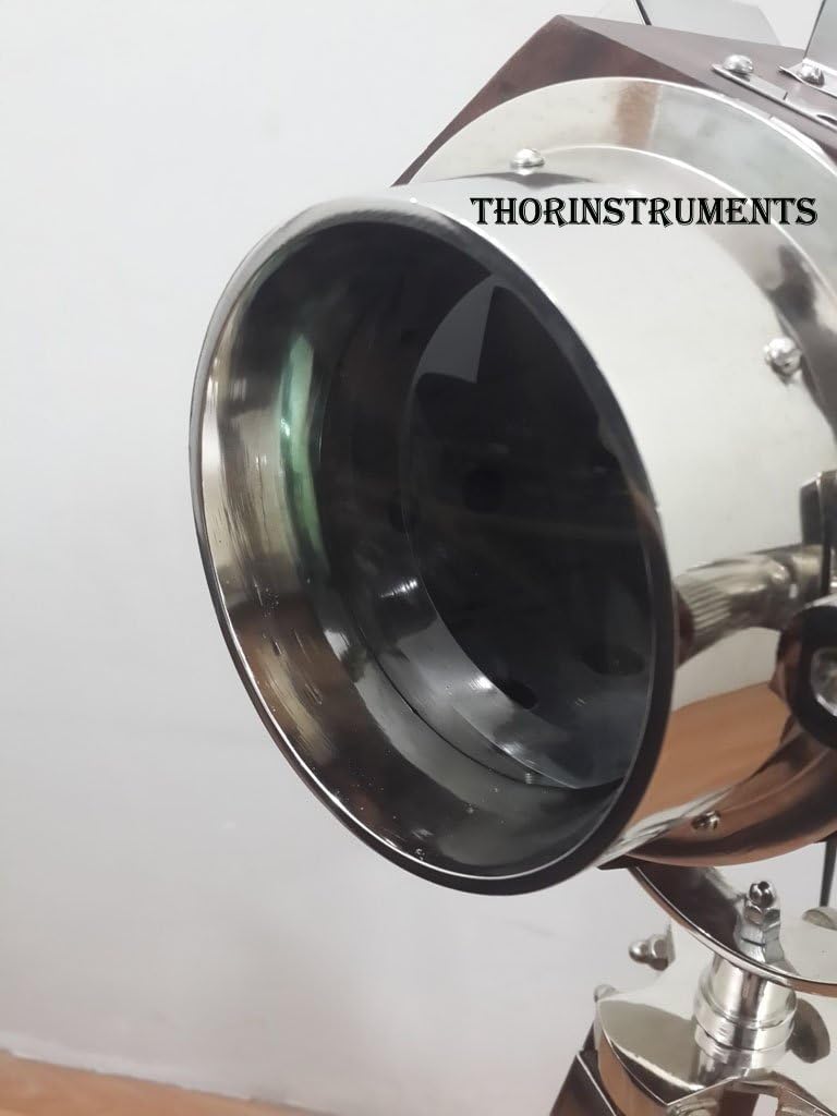 THOR INSTRUMENTS Nautical Designer Wooden SPOT Light Brown WOO Tripod Stand Rustic Vintage Home Decor Gifts