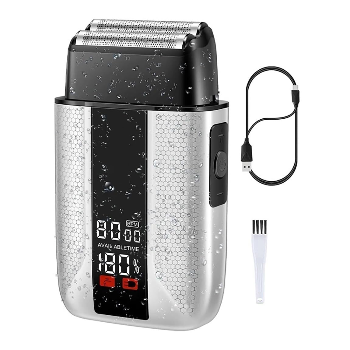 Men's Shaver, Professional Foil Shavers For Men IPX7 Waterproof Electric Razor With LED Display Double Shaver