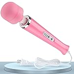 Wired Powerful Handheld Wand Massager, Strong Personal Vibration Massage for Sports Recovery, Back Muscle Aches, Whole Body Pain (Pink)