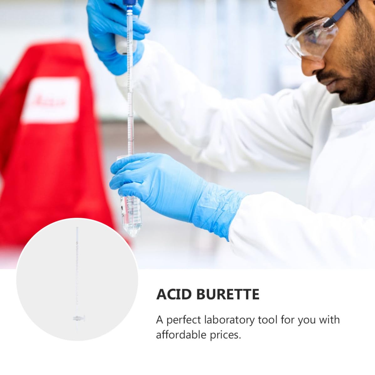 Pipette Graduée en Verre 10ml Compacte et Résistante la Corrosion pour Laboratoire, Équipement pour Chimie et Usage Élève