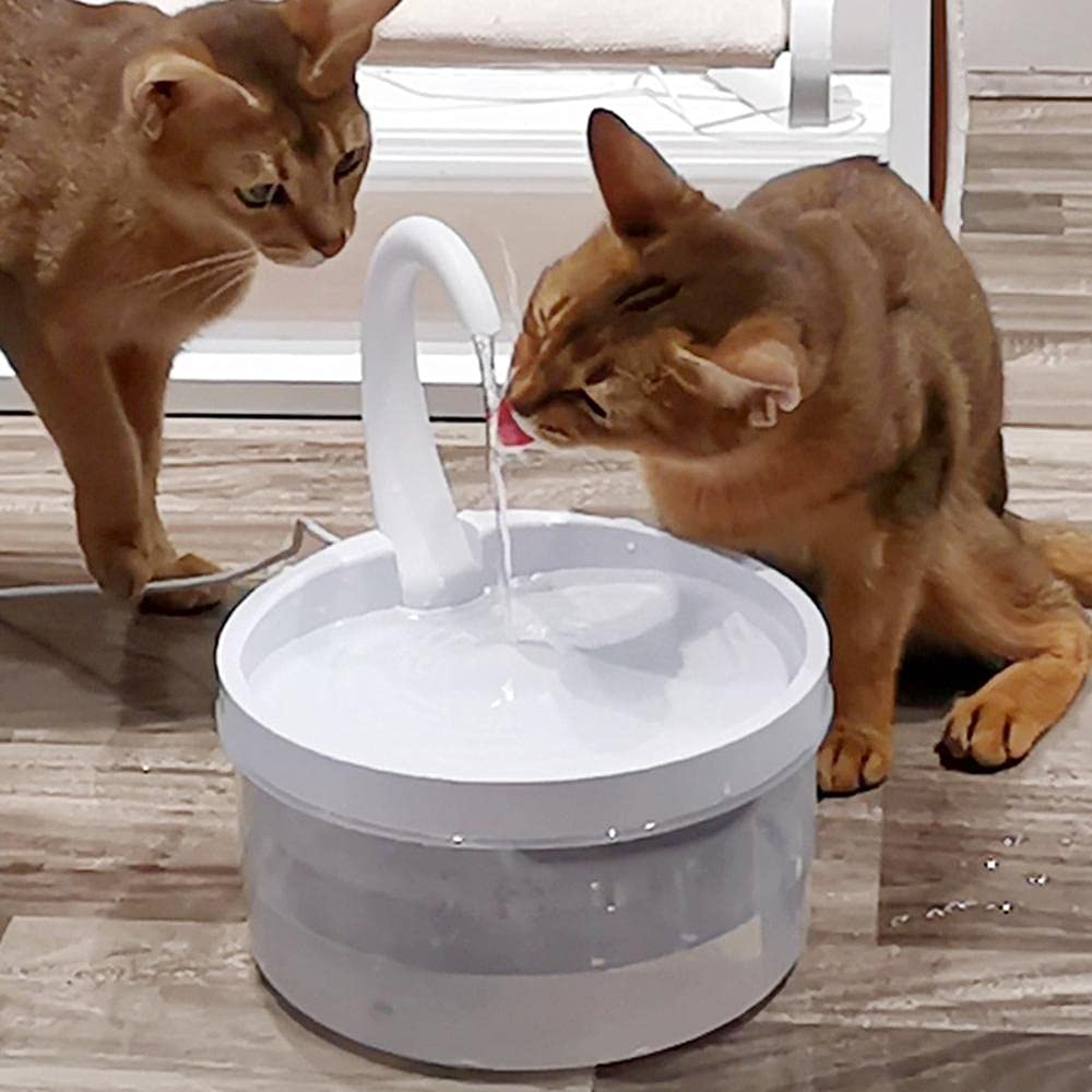 ARONTOME Cat Water Fountain, 2L Swan Neck Shaped Water Dispenser, Automatic Power-off, USB Charging, Drinking Fountain ?for Cats Dogs