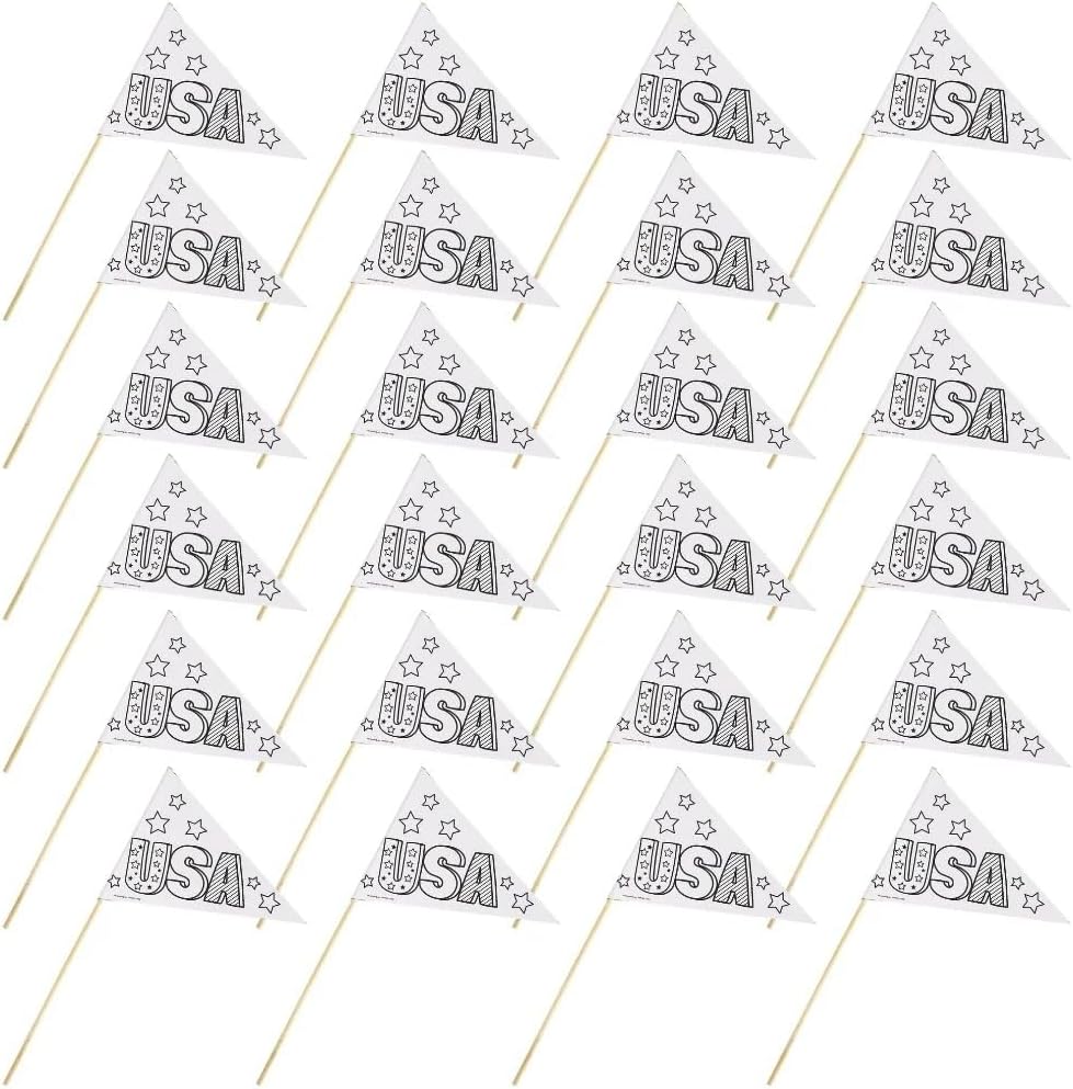 Fun Express Color Your Own Patriotic Pennant Flags - 24 Pc