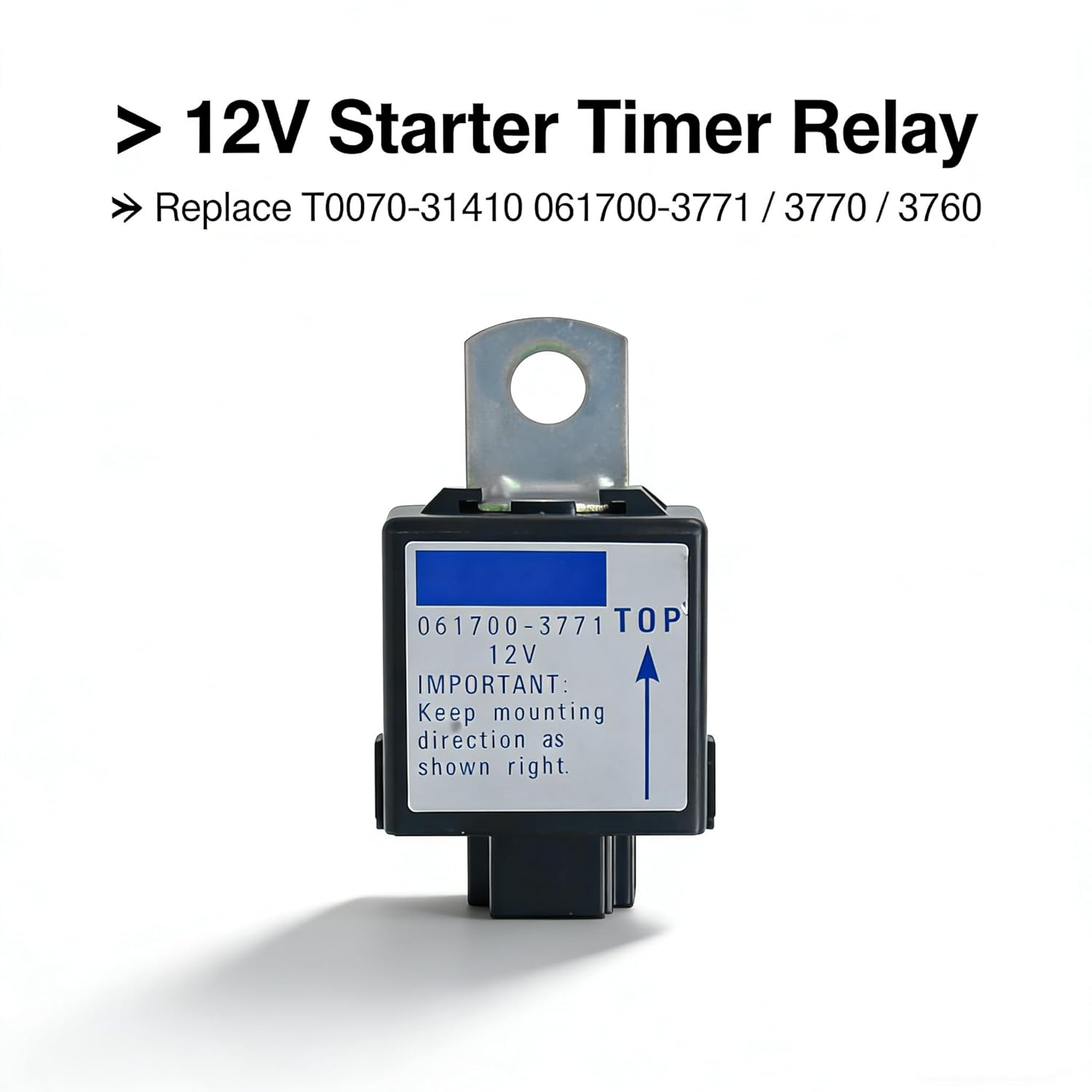 T0070-31410 12V Starter Timer Relay 061700-3770 061700-3760 061700-3771 Compatible with Kubota Relay Stop Solenoid B1550E B1750D BX1800D BX1850D BX1860 BX1870 L2900DT L3010DT M5030 F1900