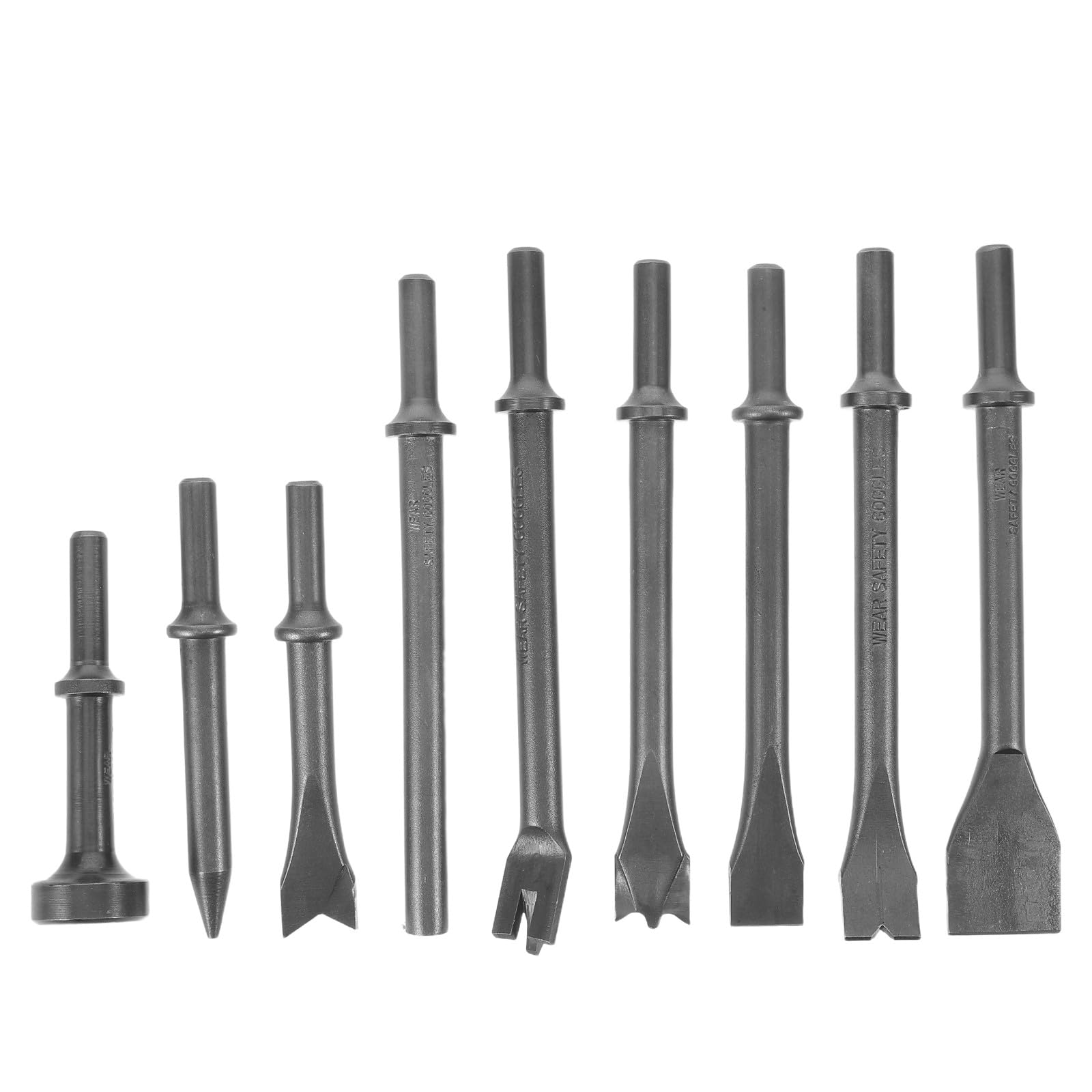 Zerodeko Set di 9 punte per scalpello pneumatico, punte per scalpello ad