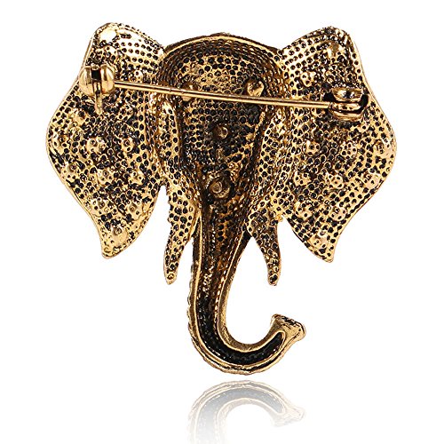 Minghua Retro Crystal Elephant Corsage Brooches For Women Dress Accessories #TOP5