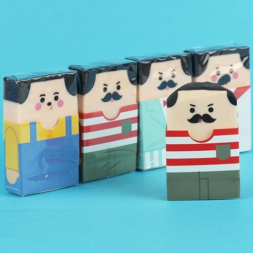 Miniatura 7 de 12 gomas de borrar Salaryman para tío calvo, borradores novedosos de peludo a sin pelo, borradores de lápiz, divertidos borradores para oficina,