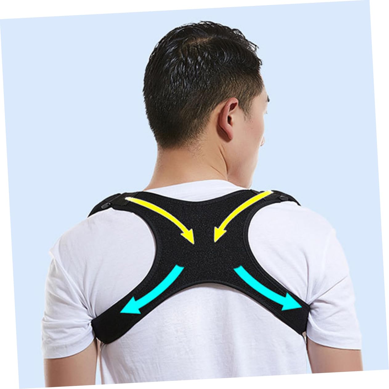 Invisible Back Posture Corrector Belt for Adults, Black Compound Cotton | Sitting Support Design, Breathable Lightweight Build, Shoulder and Spine Alignment, One Piece