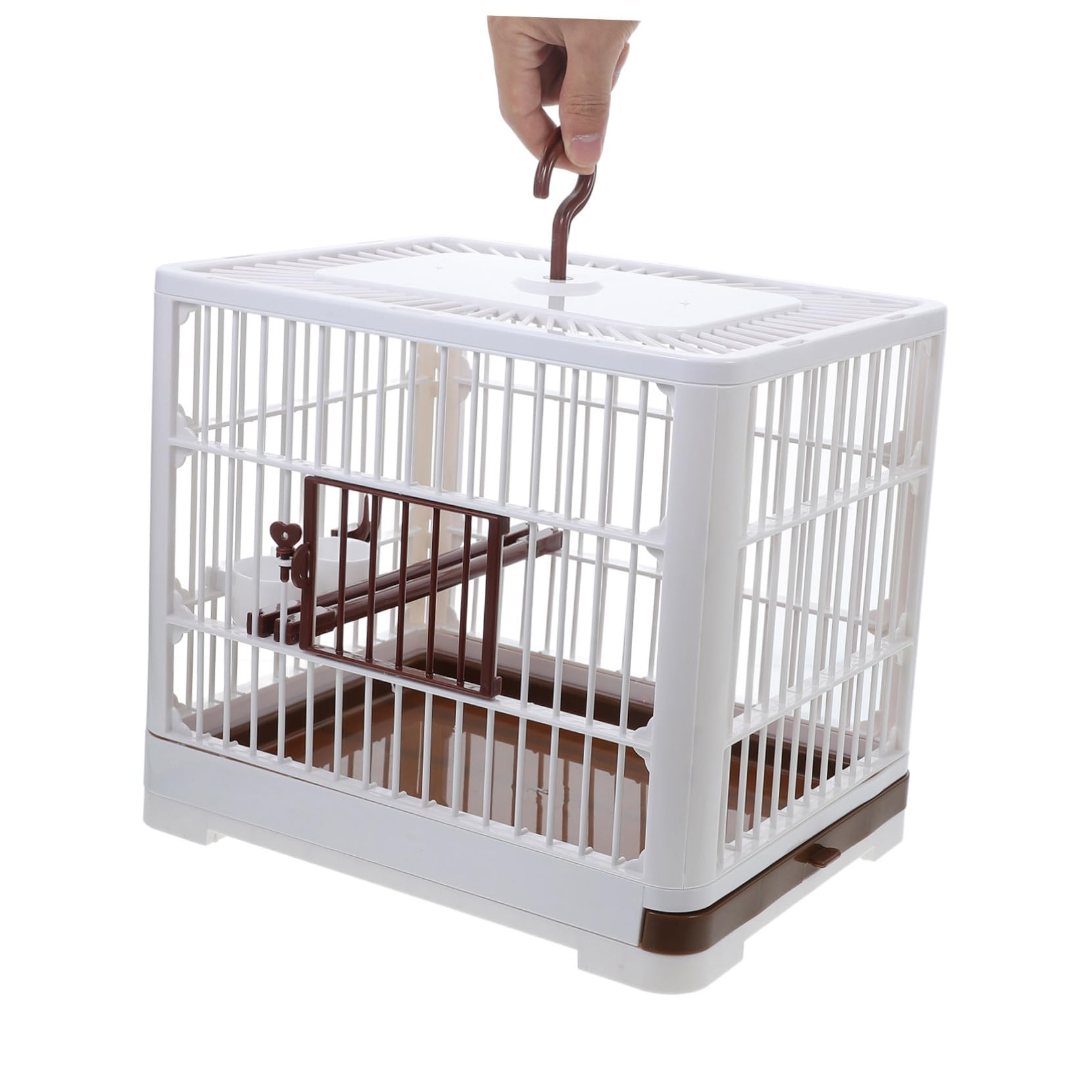 Tragbarer Reisekäfig für Kleine Vögel und Tauben, Abs, Kaffeefarben