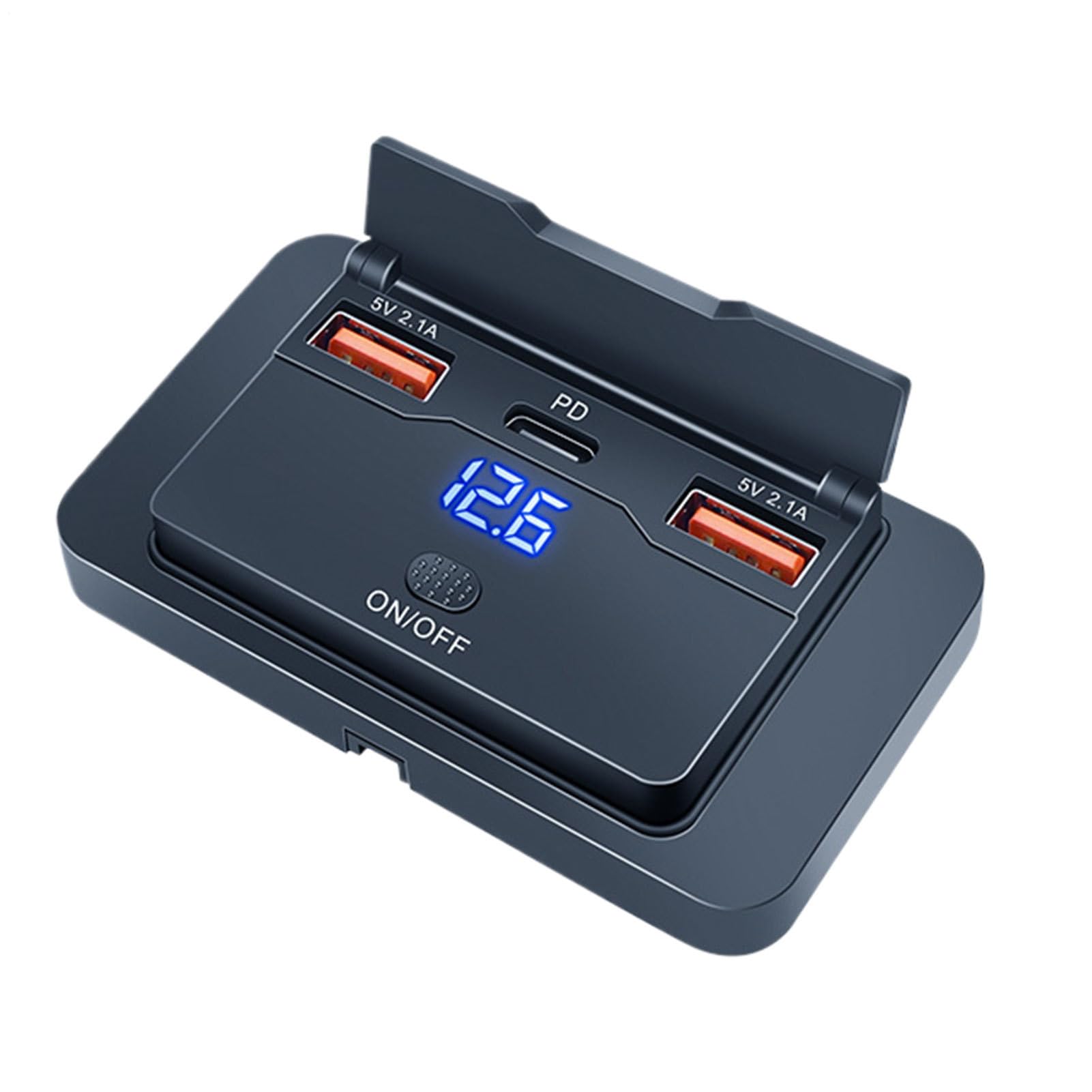 Wyjście USB RV, gniazdo ładowarki samochodowej 76 W, 3 porty USB Panel szybkie ładowanie, montaż spłukiwania bez wiercenia, do ciężarówek, łodzi, dysz, przyczep, pojazdów, RVs